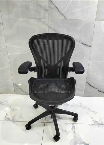 Herman Miller Black Ergonomic Mesh Office Chair with Adjustable Armrests