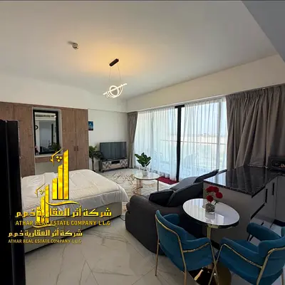استوديو فاخر في بناية جديده | مفروش بالكامل | ببلكونه إطلالة مميزة | للإيجار الشهري | موقع متميز في عجمان – شامل جميع الفواتير والواي فاي وباركينج خاص