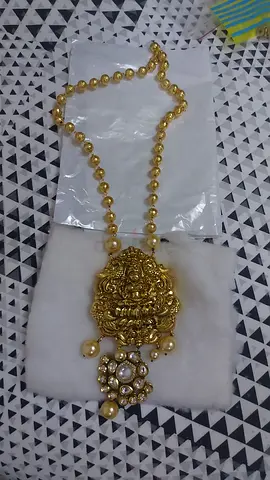 WINTER SALE! MOST CLASSY GOLD NECKLACE WITH STATUE & PEARLS - Artificial Jewellery