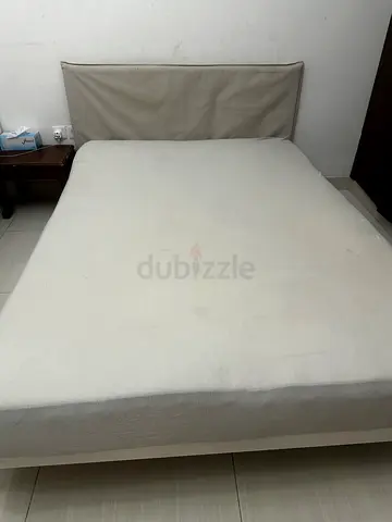 Double bed with headboard and mattress — clean, good condition