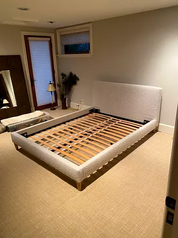 Modern Upholstered Bed Frame with Slats
