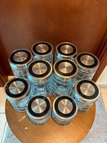Glass containers mixed sizes