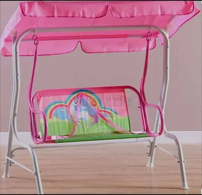 Pink Kids Outdoor Swing Seat with Canopy - Unicorn Design/ New