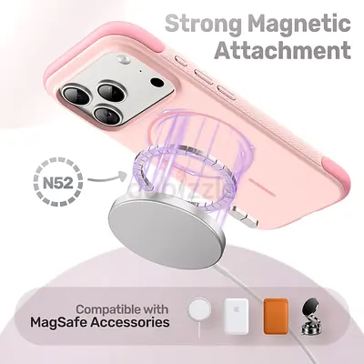 Magnetic Silicone Case for iPhone 18 Pro/17 Pro, Light Pink