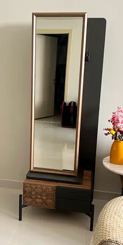 Full-length Free-standing Mirror with Storage Console
