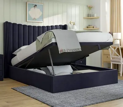 Modern Upholstered Ottoman Bed with Storage