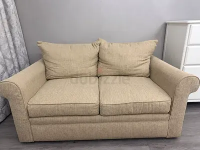 Beige 2-Seater Sofa / Loveseat in Good Condition - one piece