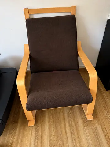 IKEA Rocking Chair + Matching Footstool – Brown