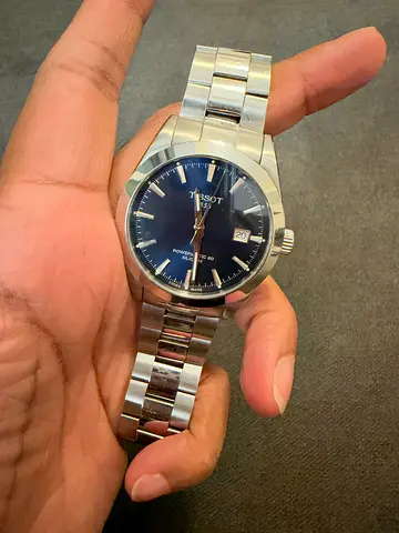 Tissot Gentleman powermatic80 Stainless Steel Men's Watch - Blue Dial, with original papers and box