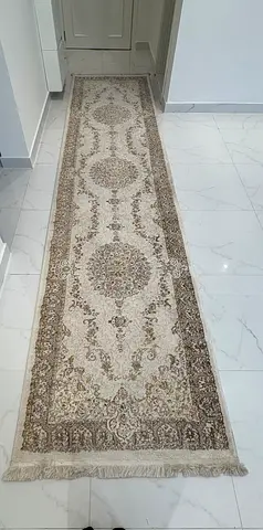 Long Persian-style Runner Rug — Neutral Cream & Beige, 3m