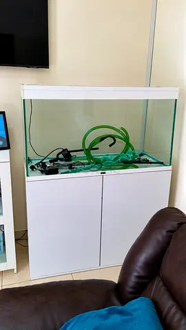 Large Glass Aquarium with White Cabinet - 4ft