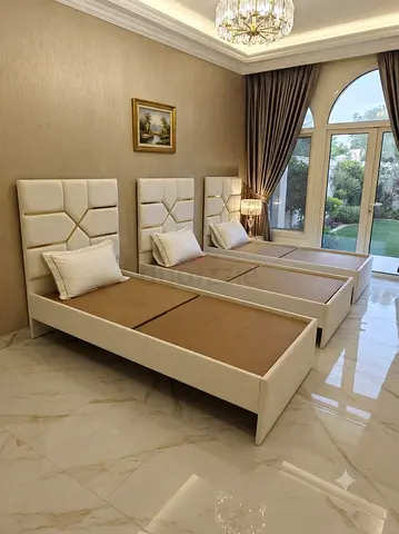 Single Bed Wooden Valvet Fabric New For Sale