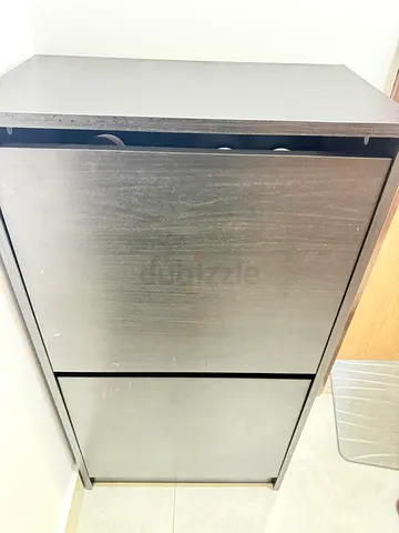 Ikea black-brown shoe cabinet with two drop-down doors - excellent condition