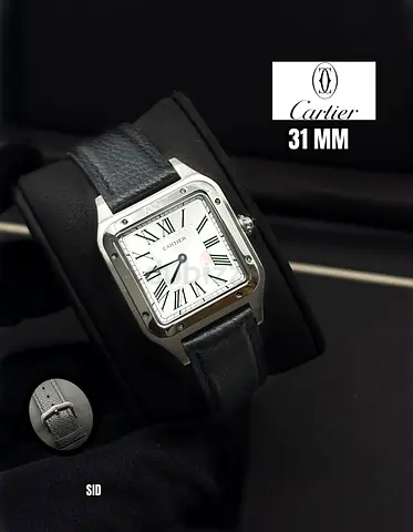 Cartier dumont leather strap mens quartz watch