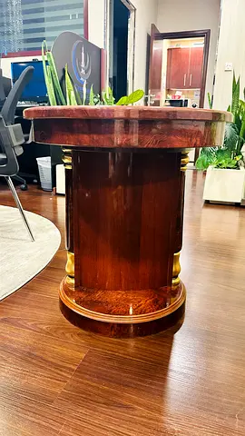 Round Wooden Side Table / Pedestal Accent Table - 60cm top