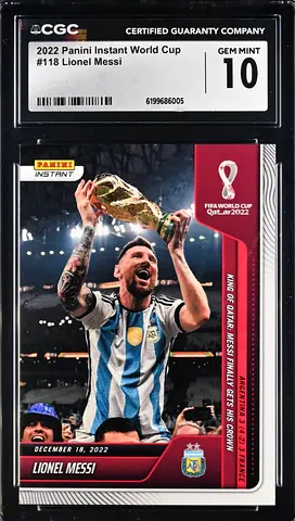 🔥 Lionel Messi, World Cup, #118, 2022, Panini Instant, CGC 10