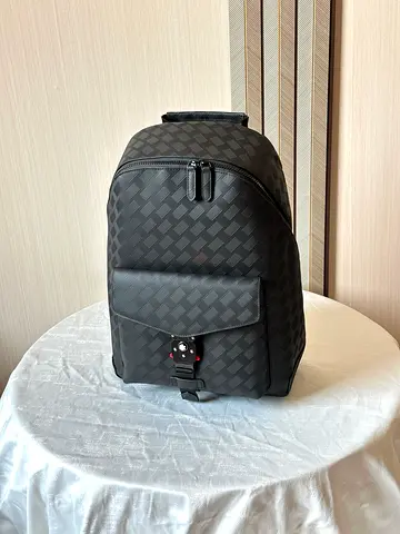 Mont Blanc Black patterned designer-style backpack