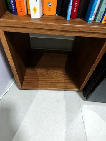 Single Wooden Cube Shelf / Open Cabinet - Walnut Finish