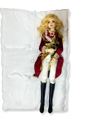 Volks Super Dollfie (SD) Ball-Jointed Doll in Military Uniform with Sword and Accessories.