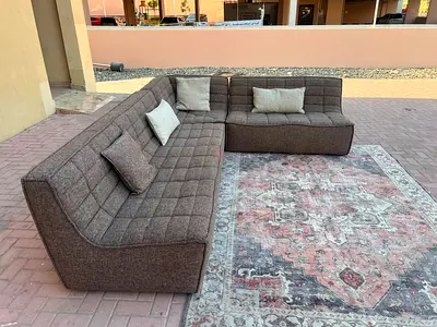 Al Huzifa Premium Quality Corner Sofa with footstool