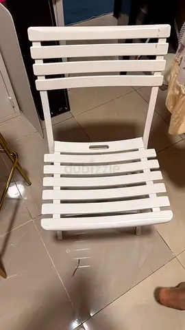 White Slatted Wood Dining Chair