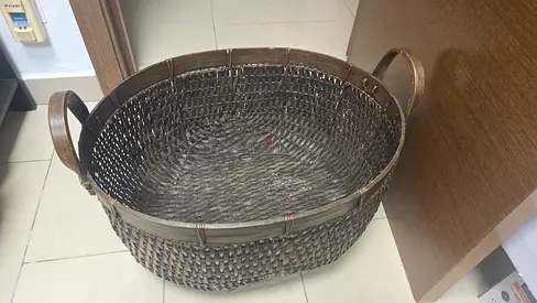 Woven Oval Decorative Basket with Handles