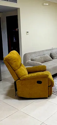 Mustard yellow manual recliner armchair - good condition