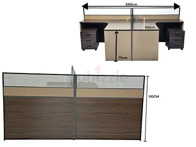 Brand New Office 4 Parson Workstation Table
