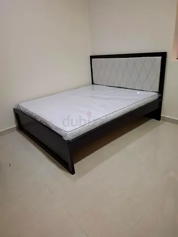 King Wooden Bed Frame with Upholstered Headboard - Good quality