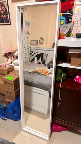 Full-Length White Framed Floor Mirror - Good Condition