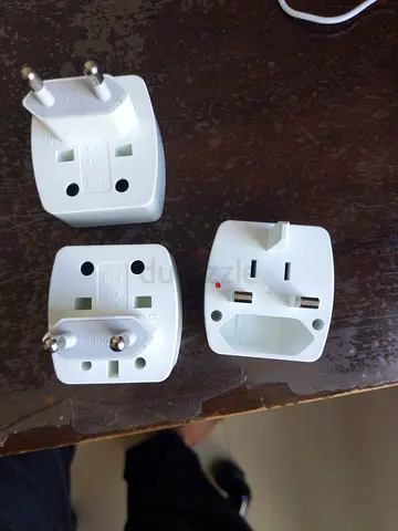 Universal travel plug adapters - UK/EU to various plug types (set of 3)