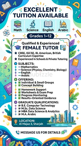Tuition Available – Math, Science, English & Arabic | Grades 1–11