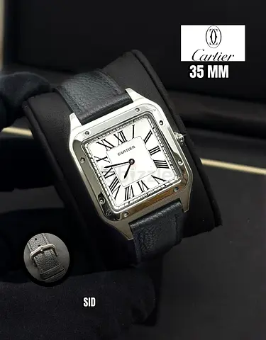Cartier dumont leather strap mens quartz watch