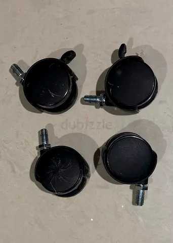 Set of 4 Replacement Swivel Caster Wheels with Threaded Stem, two with brake, AED 100