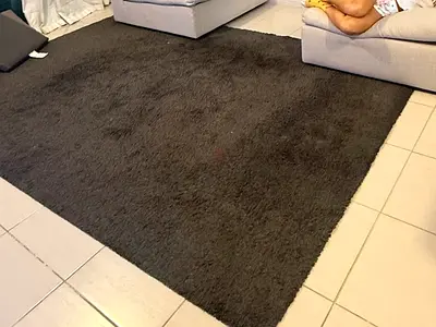 Large dark grey shaggy living room rug - good condition
