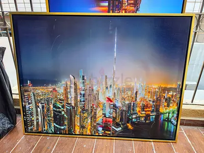 Large Framed Dubai Cityscape Wall Art Painting