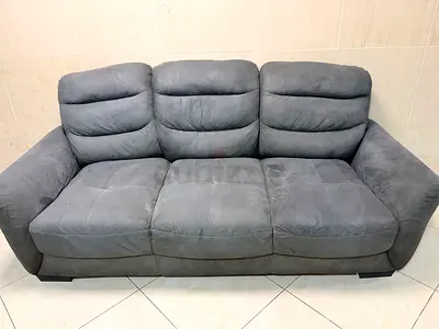 3-seater grey fabric sofa in good used condition