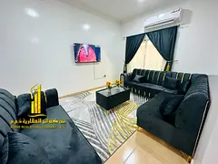 Luxury apartment, second occupancy. Two bedrooms, living room, and open balcony. Ajman, Al Muwaihat.