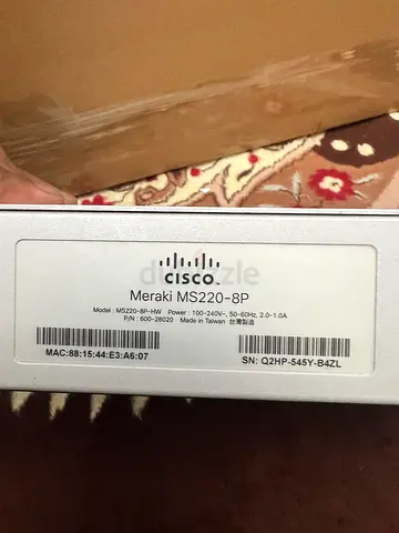 Cisco Meraki Cloud Managed MS220 Series 8 Port Gigabit PoE Switch - 8x 1GbE Ports - MS220-8P