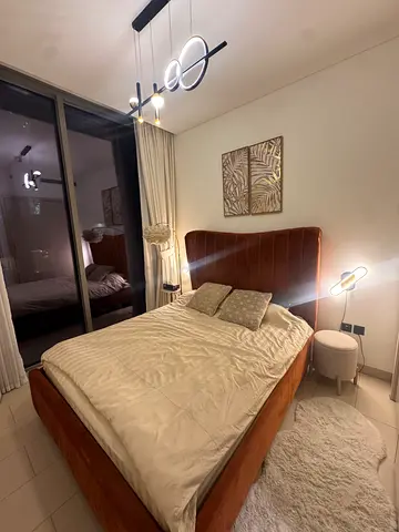 Queen bed frame with mattress - excellent condition
