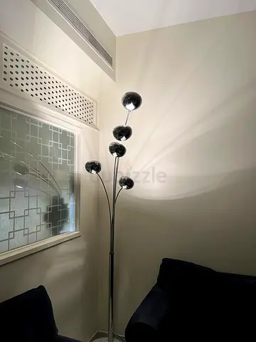 KARE DESIGN 5-Arm Chrome Arc Floor Lamp with Dome Shades