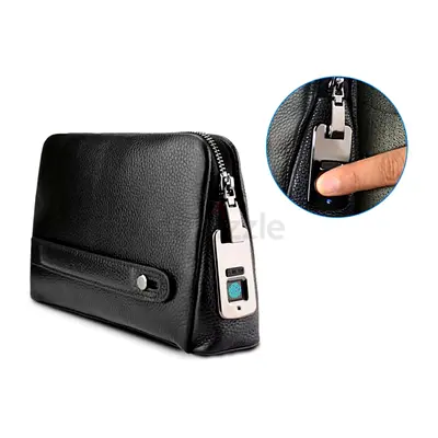 Fingerprint Lock Leather Handbag,Anti Theft Waterproof