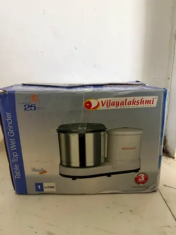 Vijayalakshmi Handy 1L Red Wet Grinder – Copper Motor + Atta Kneader & Coconut Grater