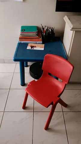 Small red plastic kids chair - sturdy and lightweight