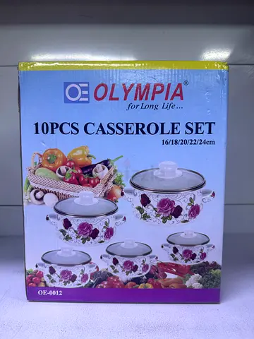 Olympia 10-Piece Casserole Set – 5 Sizes with Lids
