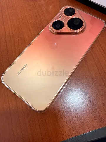 Huawei smartphone in good condition with clear protective case