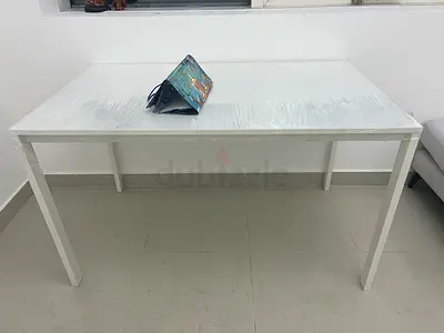 White rectangular dining/office table - good condition