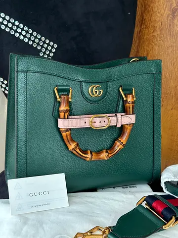 Gucci Diana Green Leather bag