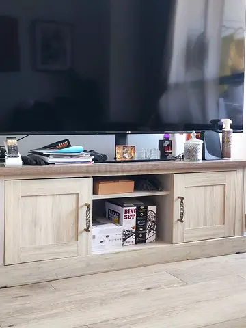 Wooden TV Cabinet / Entertainment Unit - Light Oak Finish