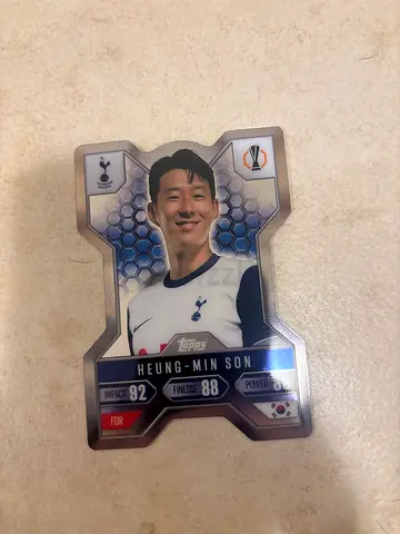 Heung-min Son Topps trading card - Tottenham shaped insert (rare look)